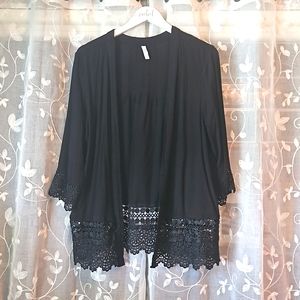 Black Crochet Cardigan